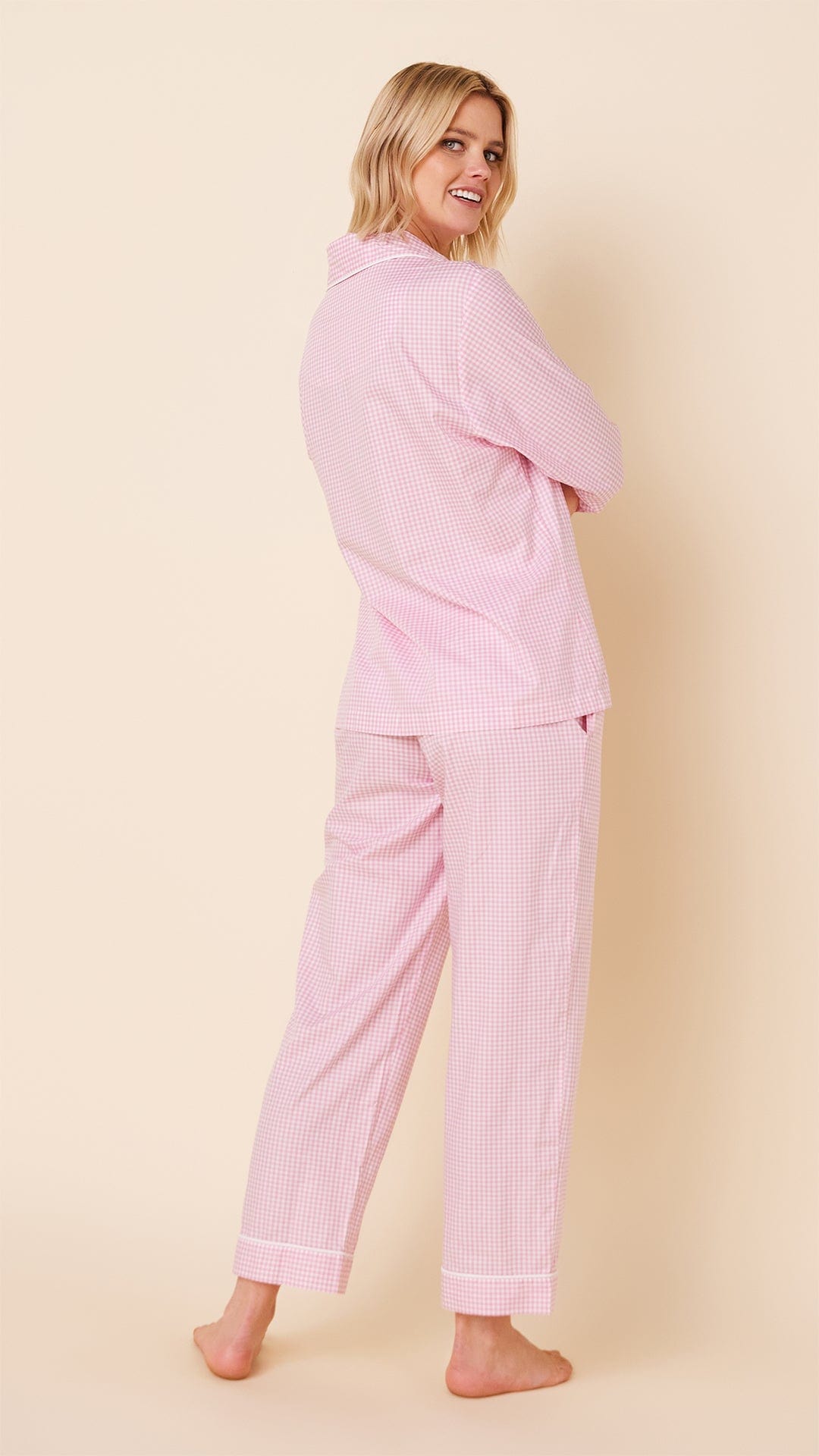 Classic Gingham Luxe Pima Pajama - Pink | Oprah Daily Shop