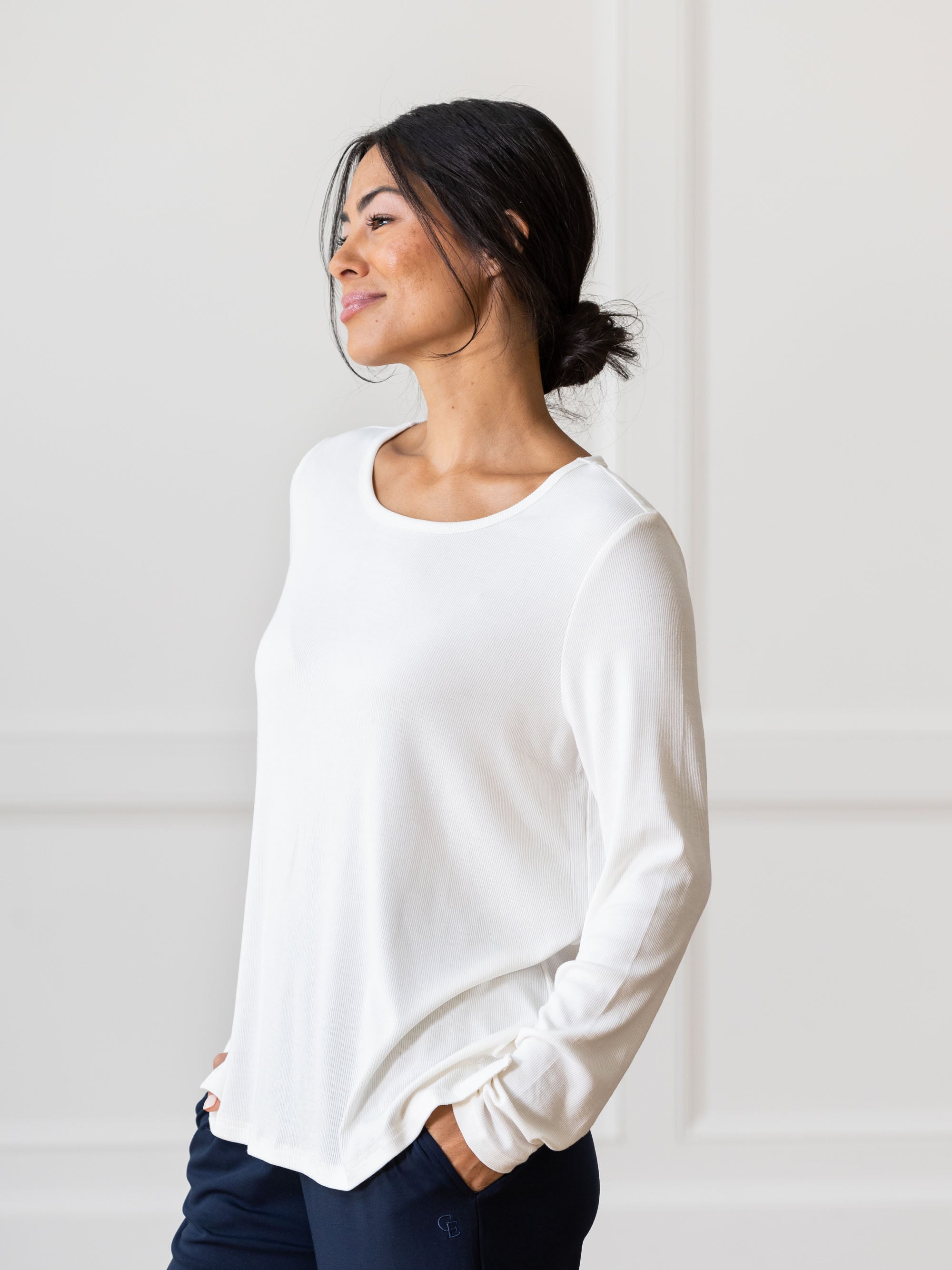 Women's Bamboo Rib-knit Long Sleeve Lounge Top | Oprah Daily Women's Bamboo Rib-knit Long Sleeve Lounge Top | Oprah Daily