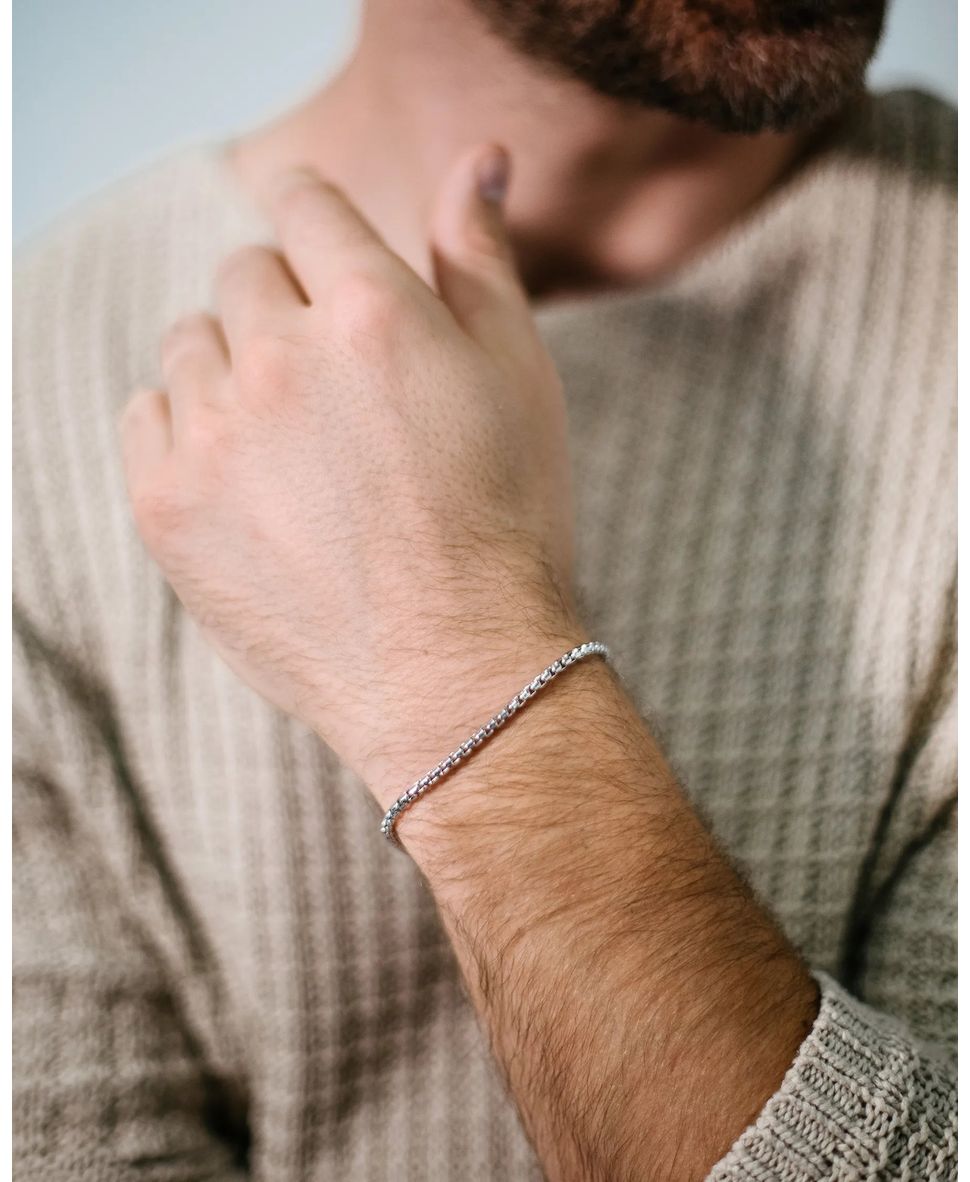 Women's Rope Bracelet - 3mm - Silver Chain Bracelet - JAXXON