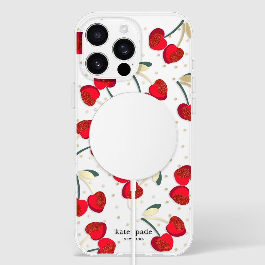 きれい色 トロピカル☆Kate Spade☆iPhone 12/Pro/ProMax/mini Kate Spade New York Cherry Dot MagSafe - Iphone 16 Pro Max