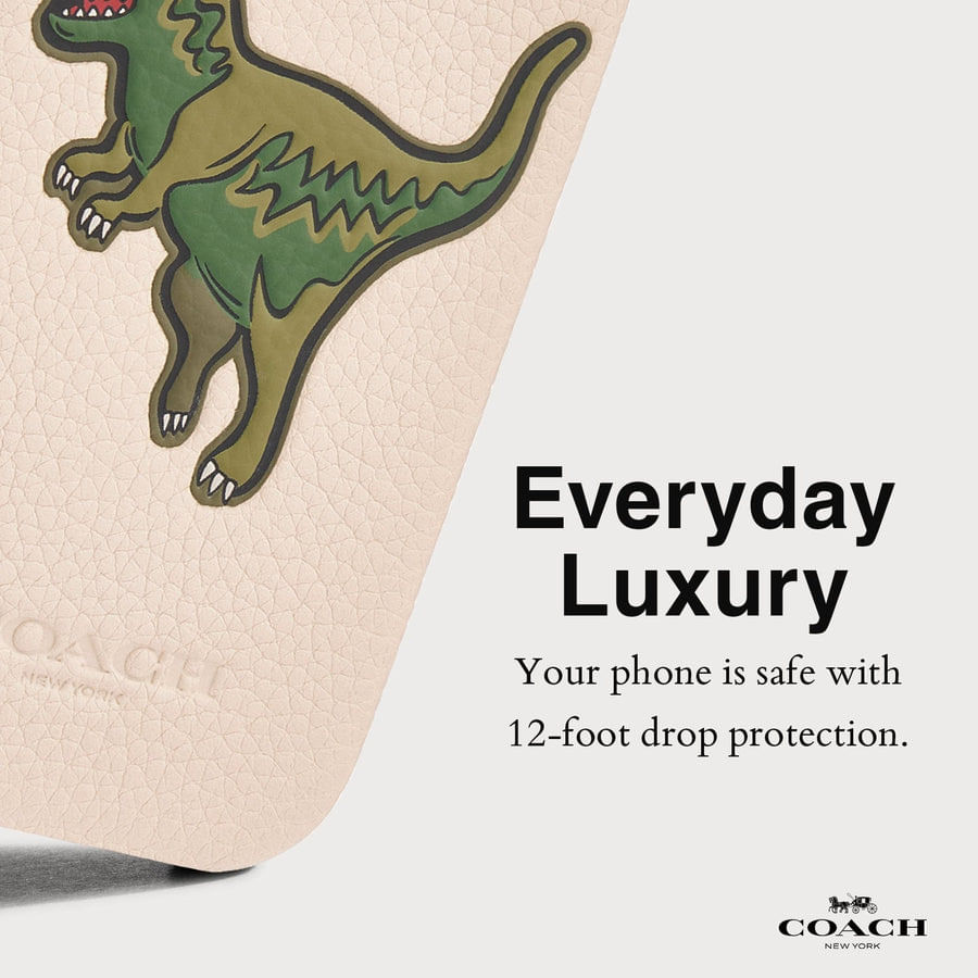 Coach Leather Slim Wrap Signature Ivory Rexy - Iphone 16 Pro