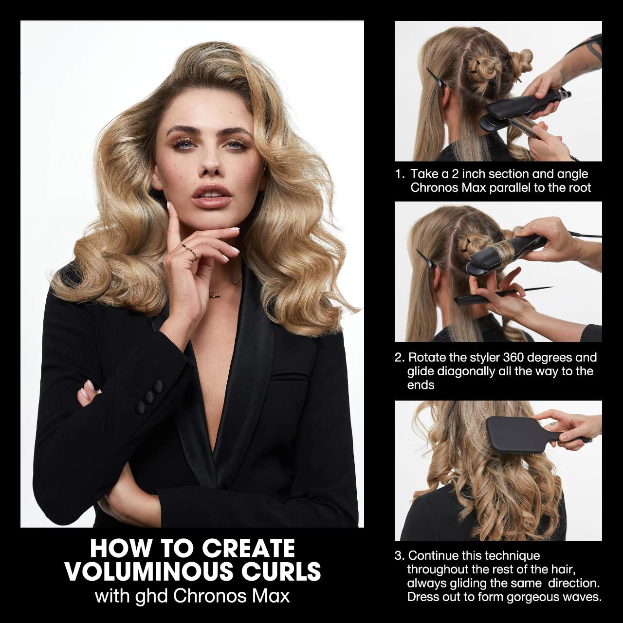 Wide Plate Curling Hair With Straightener Long Hair Chronos Ghd