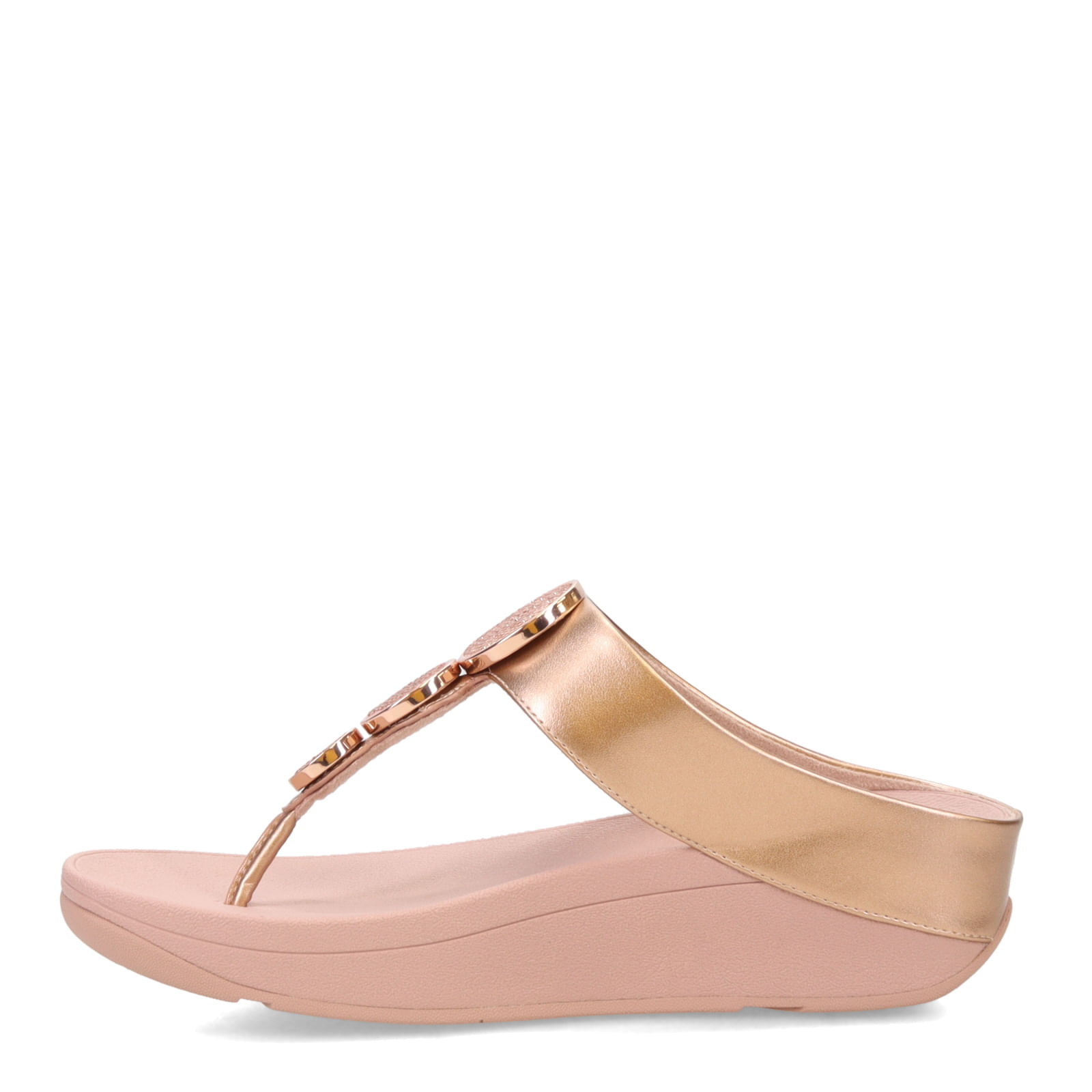 rose gold wedge flip flops