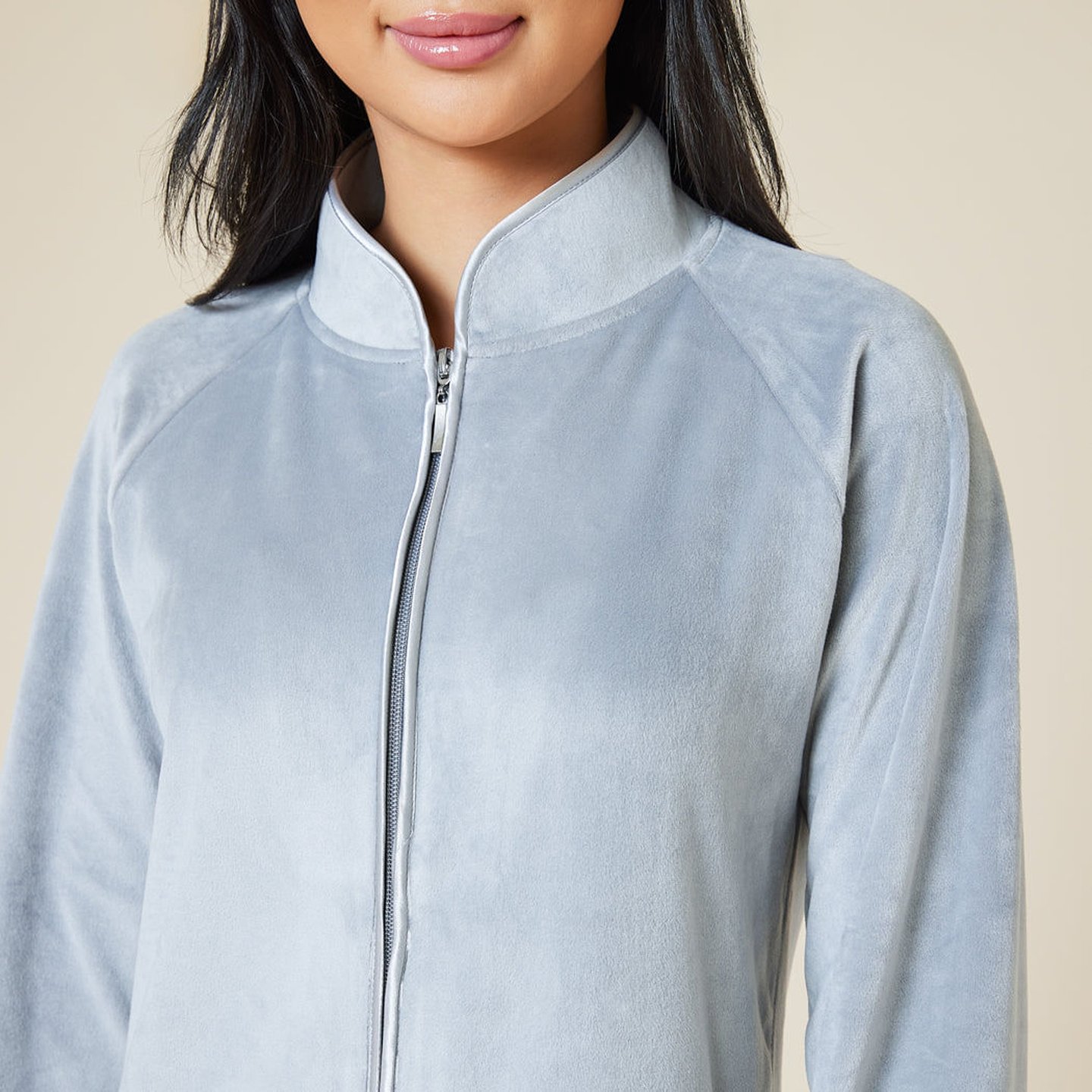 Serenity Shear Mink Mandarin Collar Zip Robe | Oprah Daily Shop