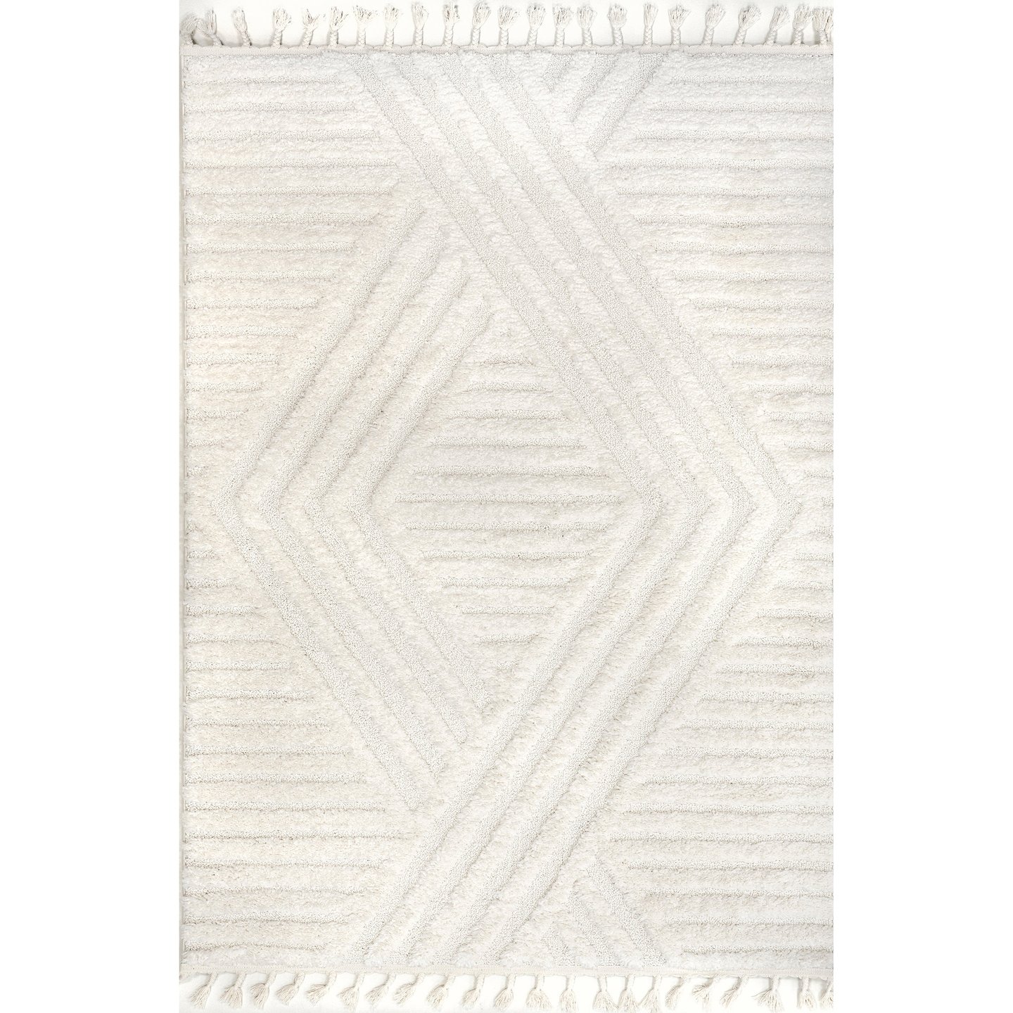 Risette Geometric Shag Tassel Area Rug | Oprah Daily Shop