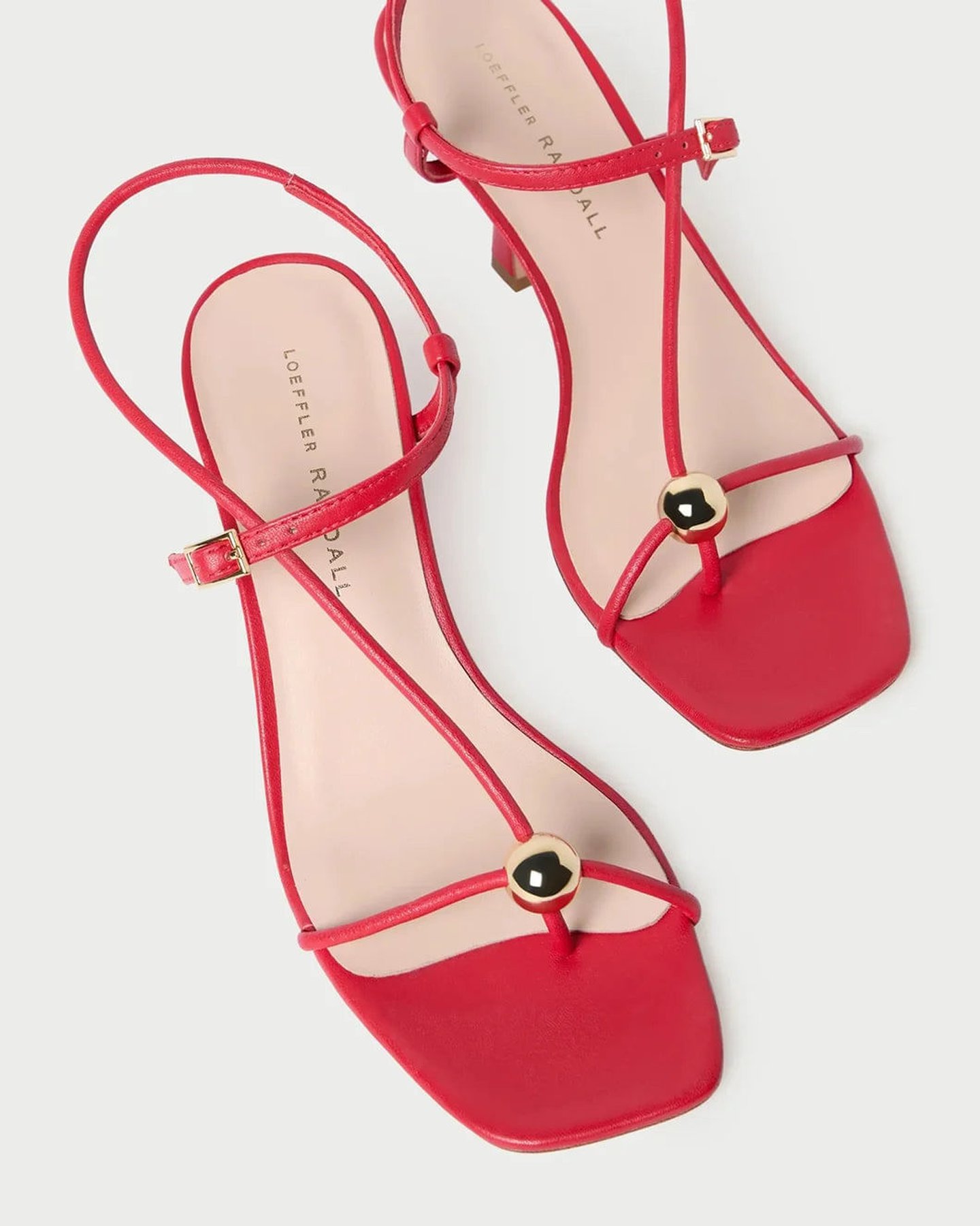Triana Red Leather Mid-heel Sandal | Oprah Daily Shop